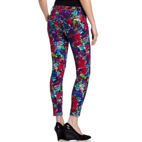 Joe's Jeans Corduroy Multicolored Floral Psychedelic Ankle Skinny Cord Pants 28 - Picture 2 of 9
